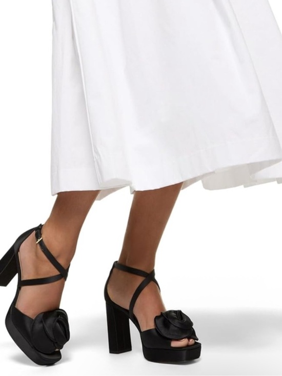 Ted Baker Shoes - Ted baker Black Floral Platform Sandal with Crisscross Ankle Straps